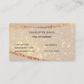 Mono-Initialen aus beigem Goldbarren-Marmor Visitenkarte (Rückseite)