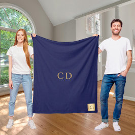 Mono-Luxus-Logo für Navy-Blau Fleecedecke