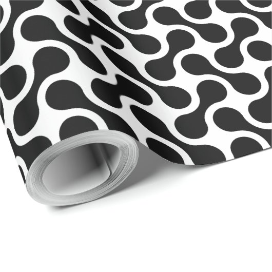 Mono Maze - Retro Flow Wrapping Paper Geschenkpapier (Rolleneckpunkt)