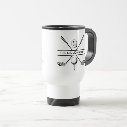Mono-Modell für Golf-Design-Zwei-Tone-Kaffee-Tasse Reisebecher (VorderseiteRechts)