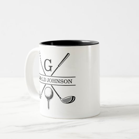 Mono-Modell für Golf-Design-Zwei-Tone-Kaffee-Tasse Zweifarbige Tasse (Vorderseite Links)