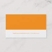 Mono Orange & White Business Card Visitenkarte (Rückseite)