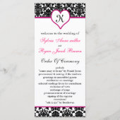 Mono-Rosa-Damast-Hochzeitsprogramm Programm (Vorderseite)