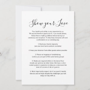 Mono zeigen Sie Ihre Liebe sozial distanzierende H Ankündigung