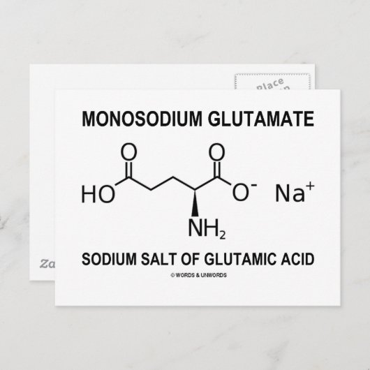 Monoatriumglutamat Natriumsalz der Glutaminsäure Postkarte (Vorne/Hinten)