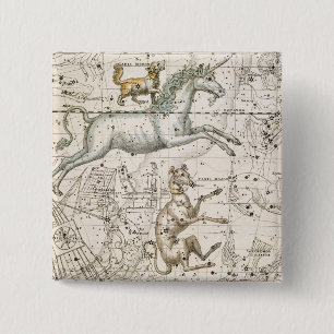 Monoceros, von "einem himmlischen Atlas", Kneipe. Button