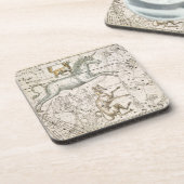 Monoceros, von "einem himmlischen Atlas", Kneipe. Getränkeuntersetzer (Linke Seite)