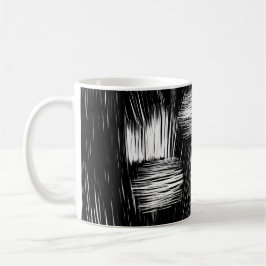 Monochrom Abstract Hatch Textur Kaffeetasse
