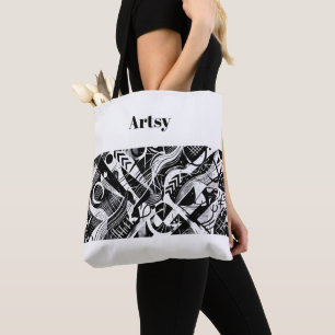Monochrom: Abstrakte geometrische Hochkontraste Tasche