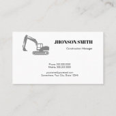 Monochrom Concept Heavy Equipment Construction Visitenkarte (Rückseite)