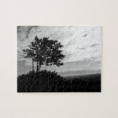 Monochrom der Baum-Silhouette Puzzle (Horizontal)