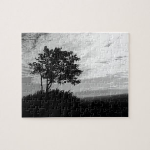 Monochrom der Baum-Silhouette Puzzle