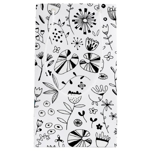 Monochrom der wild lebenden Blume Kleine Geschenktüte (Vorderseite)