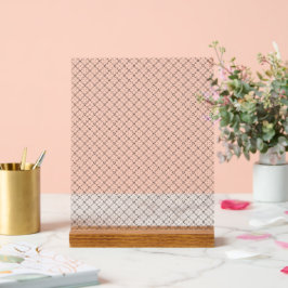 Monochrom Geometrische Textur|Nahtloses Diamantseh Acrylschild