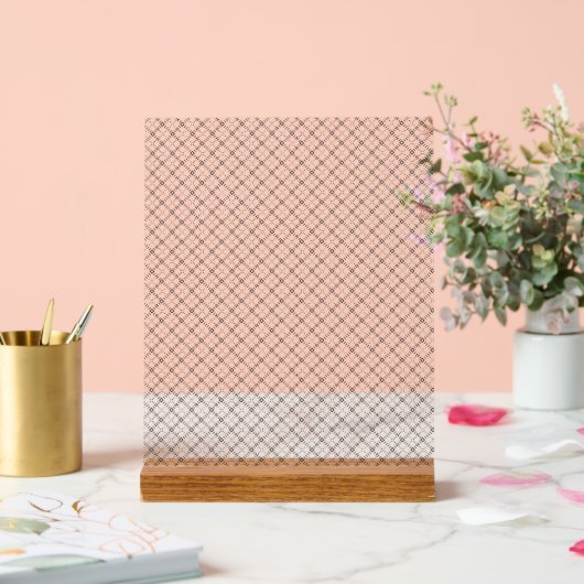 Monochrom Geometrische Textur|Nahtloses Diamantseh Acrylschild (Hochzeit)