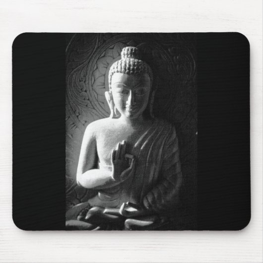 Monochrom geschnitzter Buddha Mousepad (Vorne)