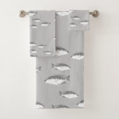 Monochrom-Graufisch Badhandtuch Set (Insitu)