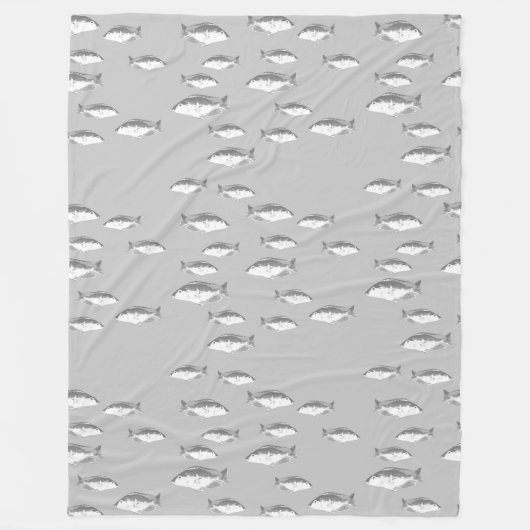 Monochrom-Graufisch Fleecedecke (Vorderseite)