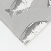 Monochrom-Graufisch Fleecedecke (Ecke)