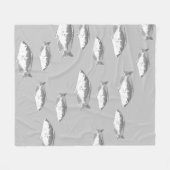 Monochrom-Graufisch Fleecedecke (Vorderseite (Horizontal))