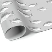 Monochrom-Graufisch Geschenkpapier (Rolleneckpunkt)