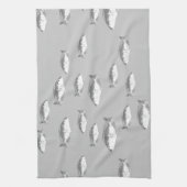 Monochrom-Graufisch Geschirrtuch (Vertikal)