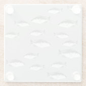 Monochrom-Graufisch Glasuntersetzer (Rückseite)