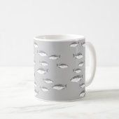 Monochrom-Graufisch Kaffeetasse (VorderseiteRechts)