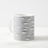 Monochrom-Graufisch Kaffeetasse (Vorderseite Links)