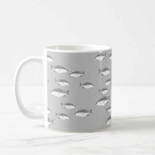 Monochrom-Graufisch Kaffeetasse (Links)
