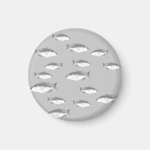 Monochrom-Graufisch Magnet