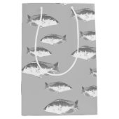 Monochrom-Graufisch Mittlere Geschenktüte (Vorderseite)