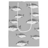 Monochrom-Graufisch Mittlere Geschenktüte (Rückseite)