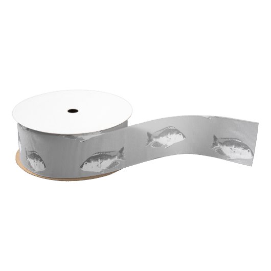 Monochrom-Graufisch Ripsband (Spule)