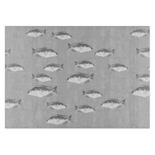 Monochrom-Graufisch Schneidebrett (Vorderseite)