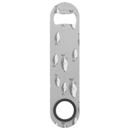 Monochrom-Graufisch Speed Flaschenöffner (Rückseite)