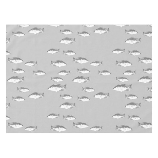 Monochrom-Graufisch Tischdecke (Vorderseite (Horizontal))