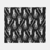 Monochrom-Knochen-Halloween-Muster Fleecedecke (Vorderseite (Horizontal))
