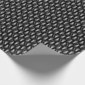 Monochrom-Knochen-Halloween-Muster Geschenkpapier (Ecke)