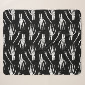 Monochrom-Knochen-Halloween-Muster Sherpadecke (Vorderseite (Horizontal))