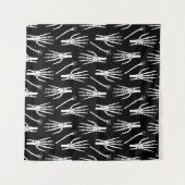 Monochrom-Knochen-Halloween-Muster Wandteppich (Vorderseite (Horizontal))