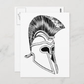 Monochrom Korinthischer Helm Postkarte (Vorne/Hinten)