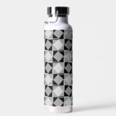Monochrom Modern Geometric Muster | PERSONALISIERT Trinkflasche (Rechts)
