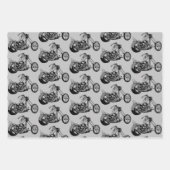 Monochrom-Motorrad-Thema Geschenkpapier Set (Vorderseite 2)