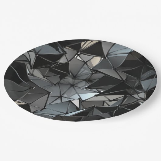 Monochrom ohne Grenzen: Pappteller (Schrägansicht)