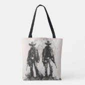 Monochrom-Paar von Cowboys Tasche (Rückseite)