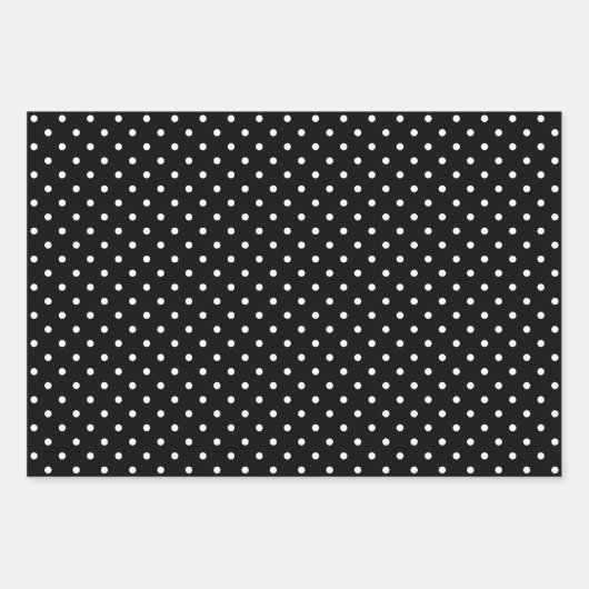 Monochrom Polka Dots Wrapping Paper Set Geschenkpapier Set (Vorderseite 2)