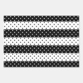 Monochrom Polka Dots Wrapping Paper Set Geschenkpapier Set (Vorderseite)