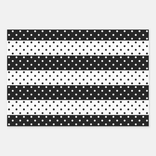 Monochrom Polka Dots Wrapping Paper Set Geschenkpapier Set (Vorderseite)
