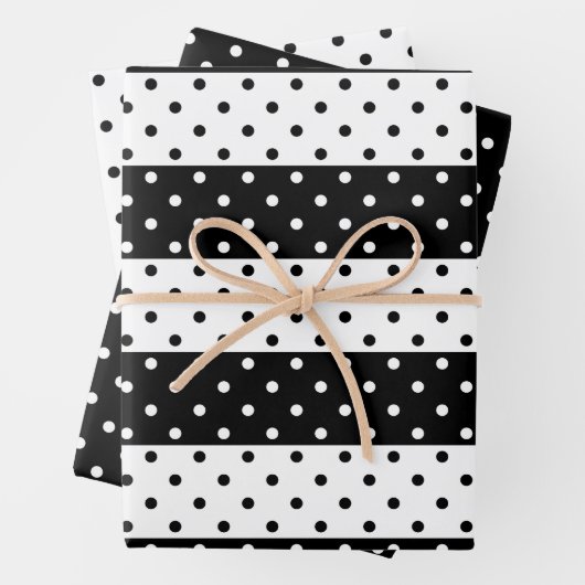 Monochrom Polka Dots Wrapping Paper Set Geschenkpapier Set (Beispiel)
